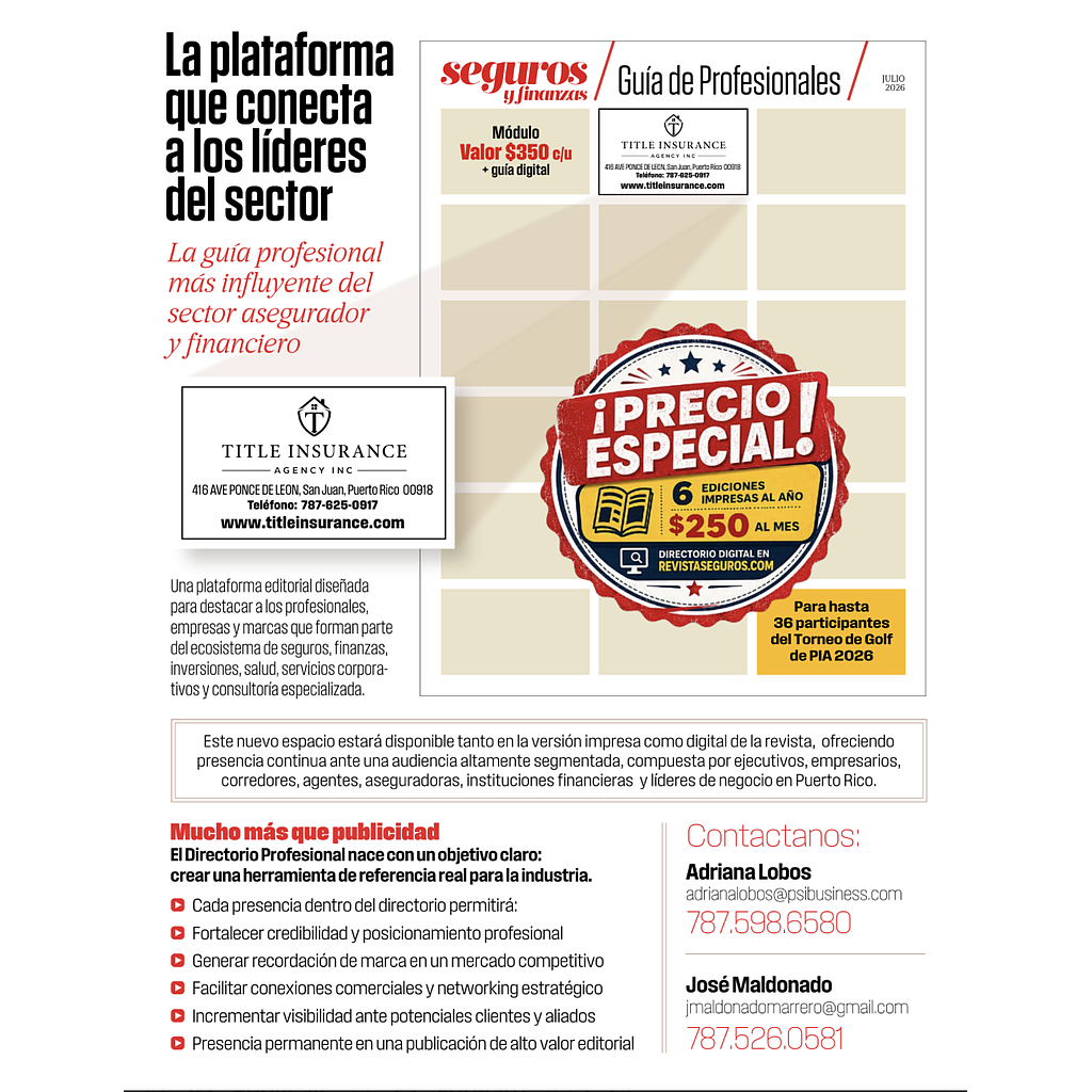 Oferta Especial PIA Revista Seguros